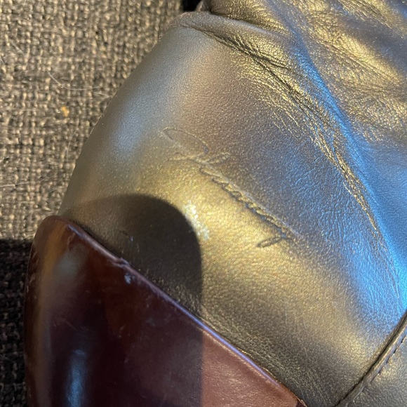 Vintage Fluevog bronze tall zip boots artistic heel! Sz 8 pink interior 3” heel - Picture 7 of 12